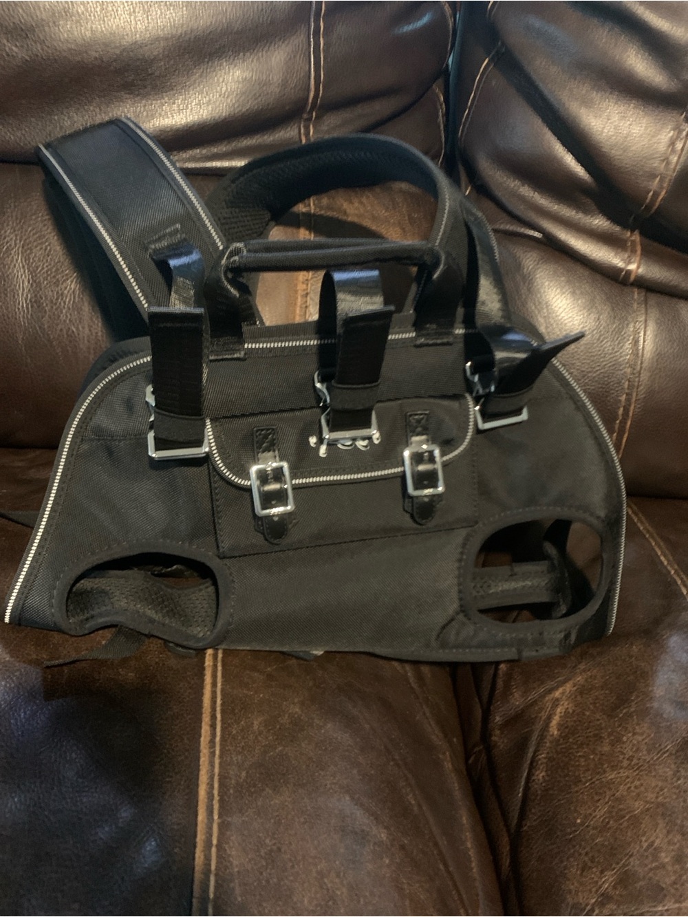 Black Medium  dog backpack Carrier Bag